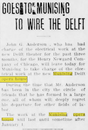 Munising Opera House - Feb 27 1915 Article